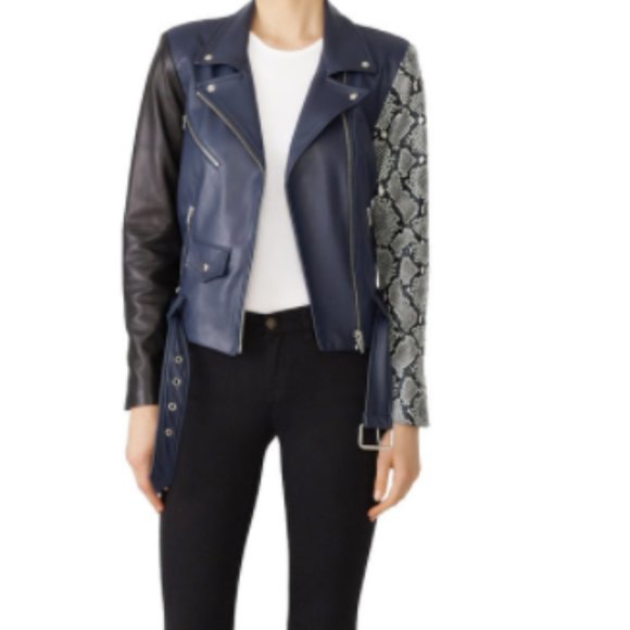 Veda-Jayne Combo Leather Jacket - Picture 1 of 6
